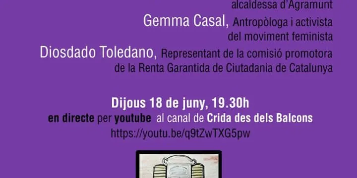 Crida des dels balcons organitza un debat sobre l'impacte social de la Covid-19