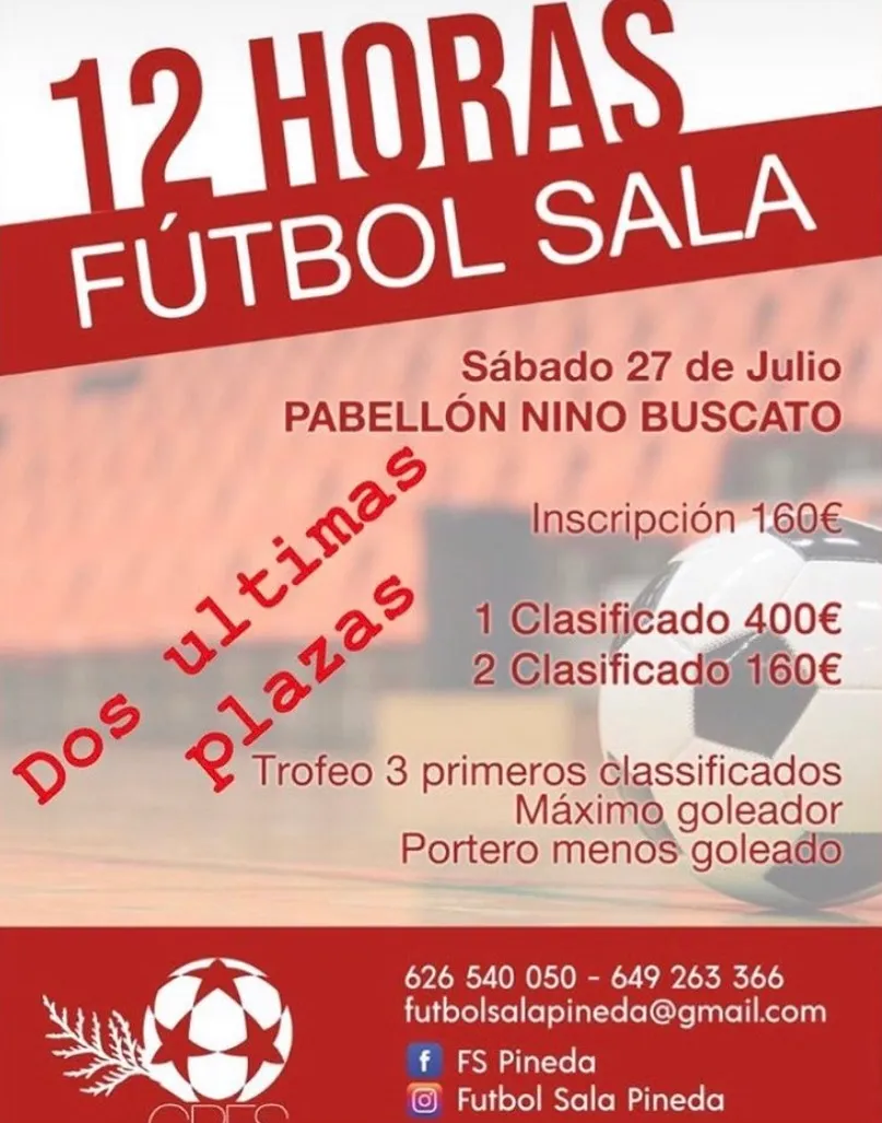 Només queden dues places per participar a les 12 hores de Futbol sala de Pineda