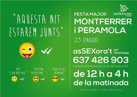 S'activa de nou el servei 'asSEXorem' durant les festes majors de Montferrer i Peramola
