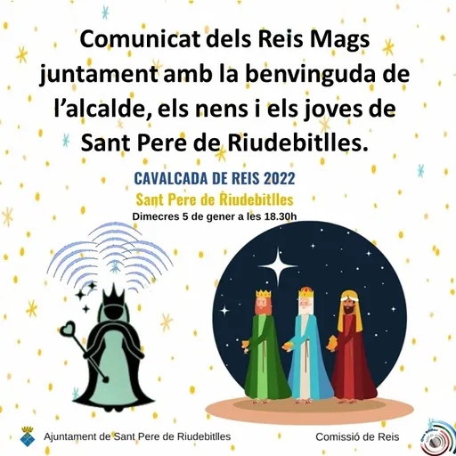 Comunicat dels Reis Mags juntament amb la benvinguda de l’alcalde, els nens i els joves de Sant Pere