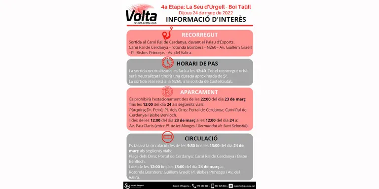 Tot a punt a la Seu d’Urgell per acollir la sortida de l’etapa reina de la 101a Volta a Catalunya