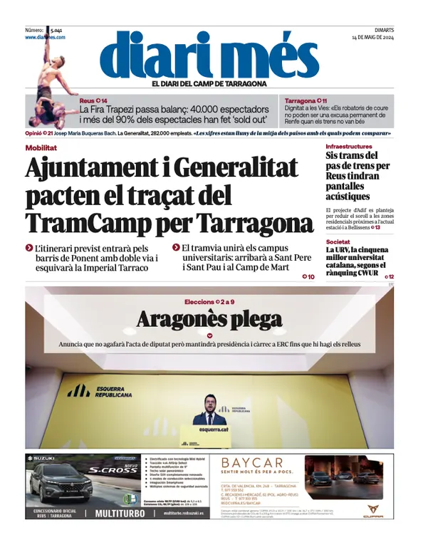 Cop d'ull als diaris d'aquest dimarts 14 de maig
