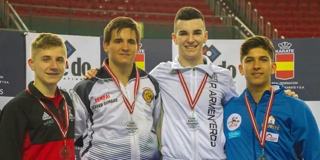 Gerard Gombau, de l'AE Karate Pirineus, campió a la Lliga Nacional Espanyola