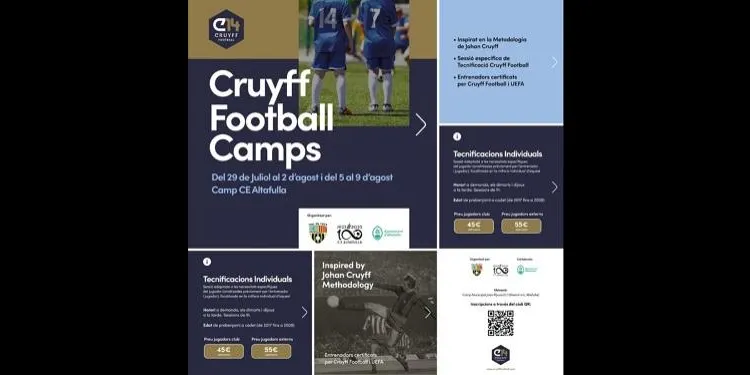Aquest dilluns engega el campus Tecnificació Cruyff Football a l’Estadi Joan Pijuan d’Altafulla