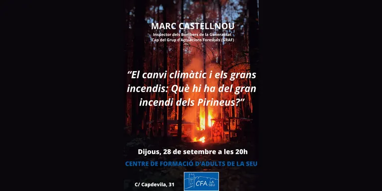 Marc Castellnou parla dels grans incendis forestals a la inauguració del curs del CFA de la Seu