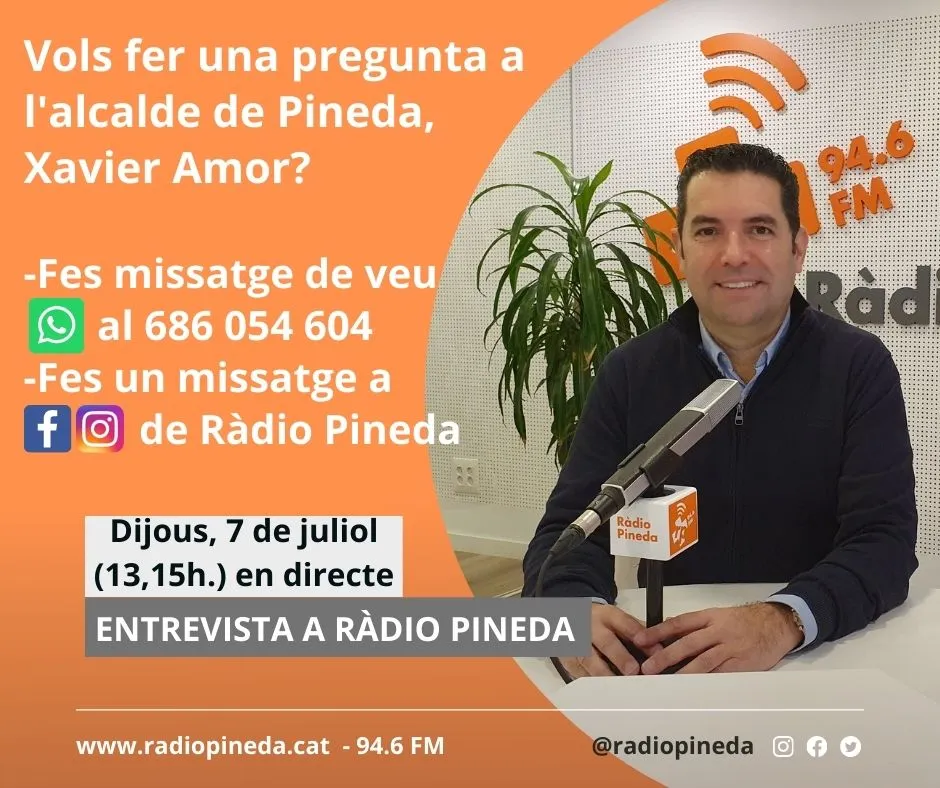 Ràdio Pineda emetrà el programa Connecta amb l'Alcalde, aquest dijous