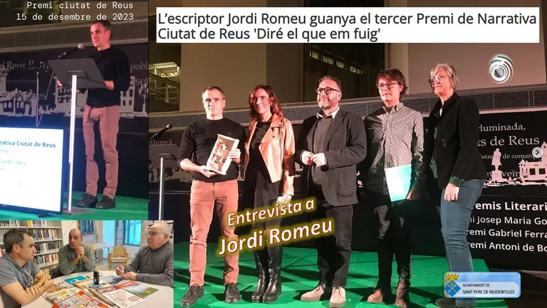 Entrevista a Jordi Romeu, escriptor, per el seu Premi de Narrativa Ciutat de Reus amb la novel·la "L'últim transhumant".