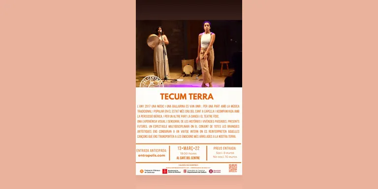 El duet femení de cant, dansa i percussió Tecum Terra, de Sant Celoni, es presenta al públic de l'ateneu El Centre