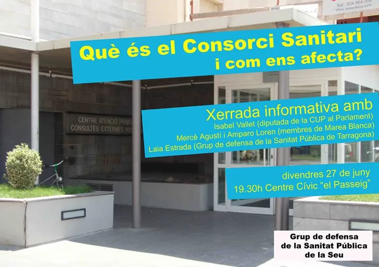 Els contraris al nou Consorci Sanitari organitzen una xerrada informativa