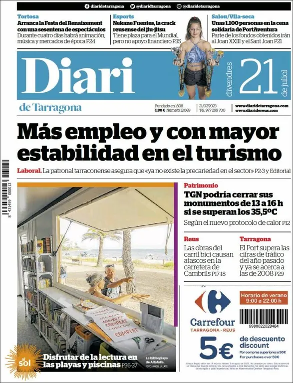 Consulta les portades dels diaris d'aquest 21 de juliol