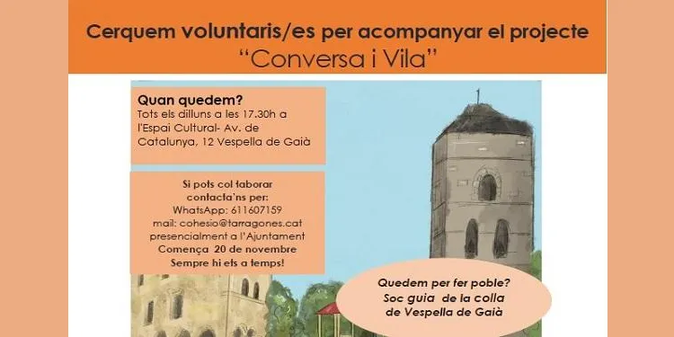 Vespella de Gaià busca voluntaris/es per al projecte ‘Conversa i vila’