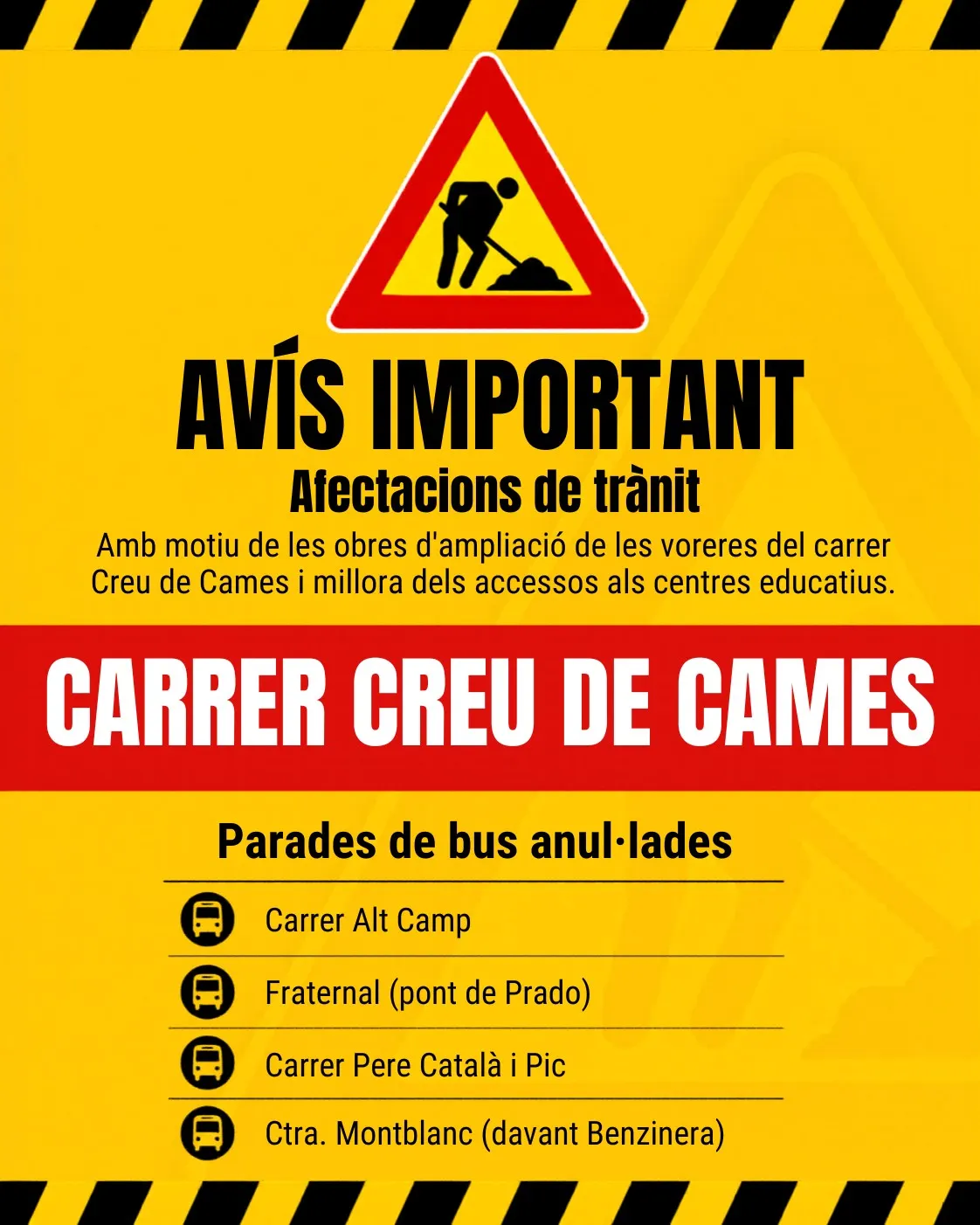 Continuen les obres d'ampliació de les voreres al carrer Creu de Cames