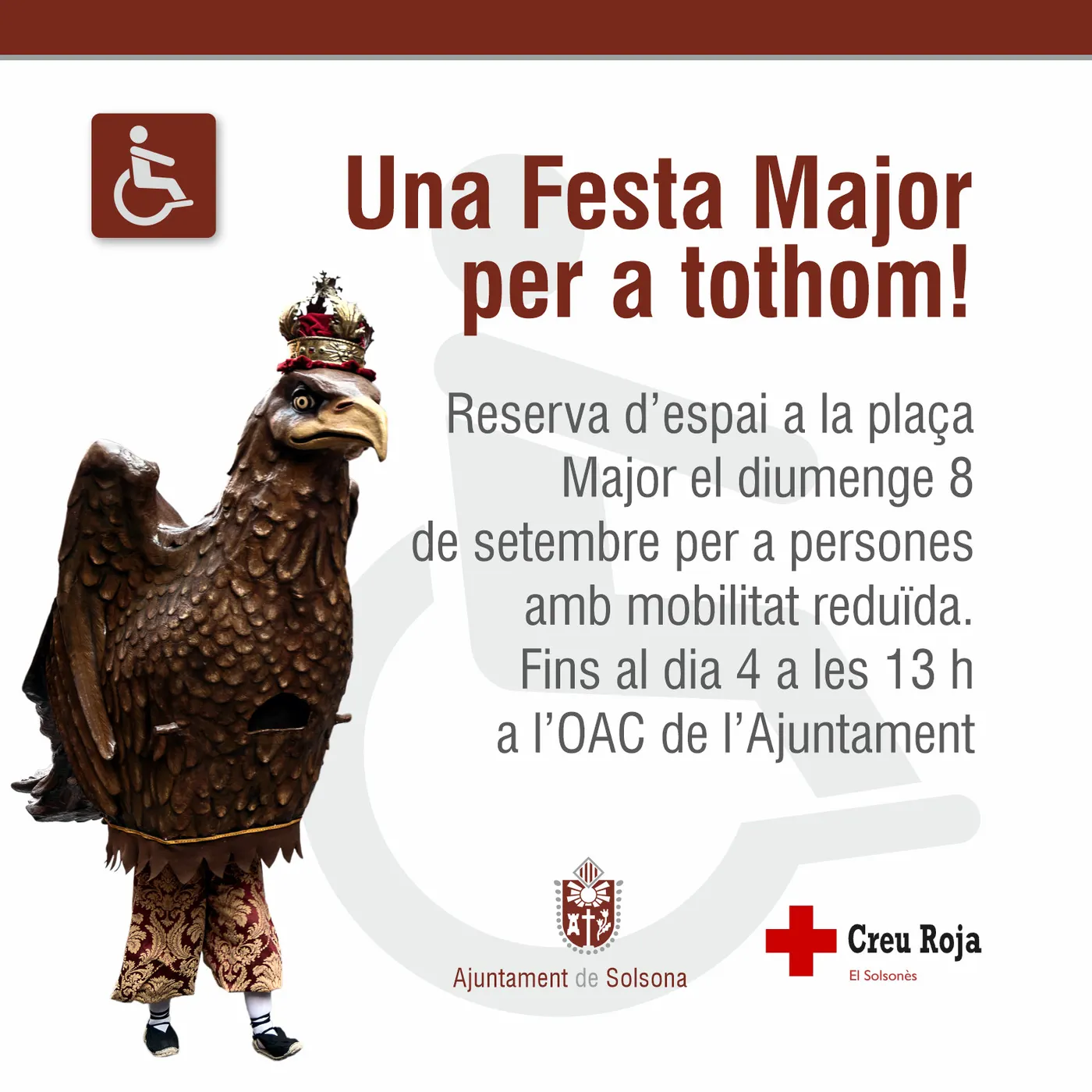 Obert el termini per reservar espai pels ballets de Festa Major per a persones amb mobilitat reduïda