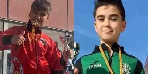 Els pinedencs Izan Perellón i Dídac Sánchez, campions de Catalunya Taekwondo Infantil i pre-cadet