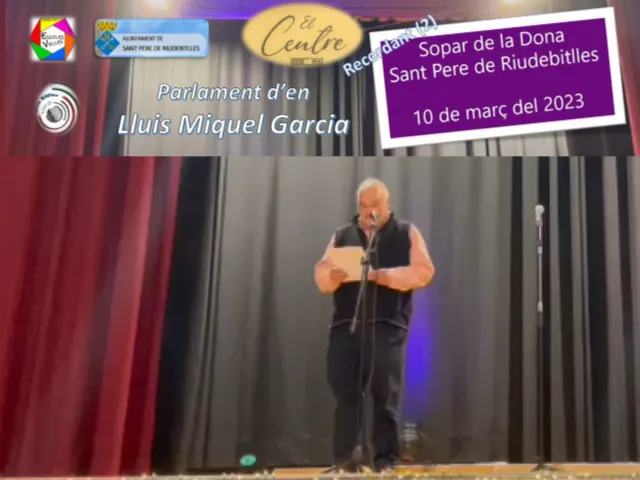 Recordant el “Sopar de la Dona” (2) del divendres 10 de mars: Parlament d’en Lluis Miquel Garcia.