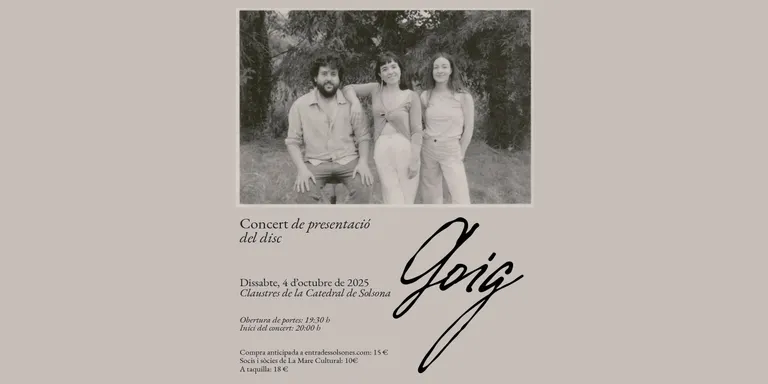 Goig presenta el seu nou disc als Claustres de la Catedral de Solsona
