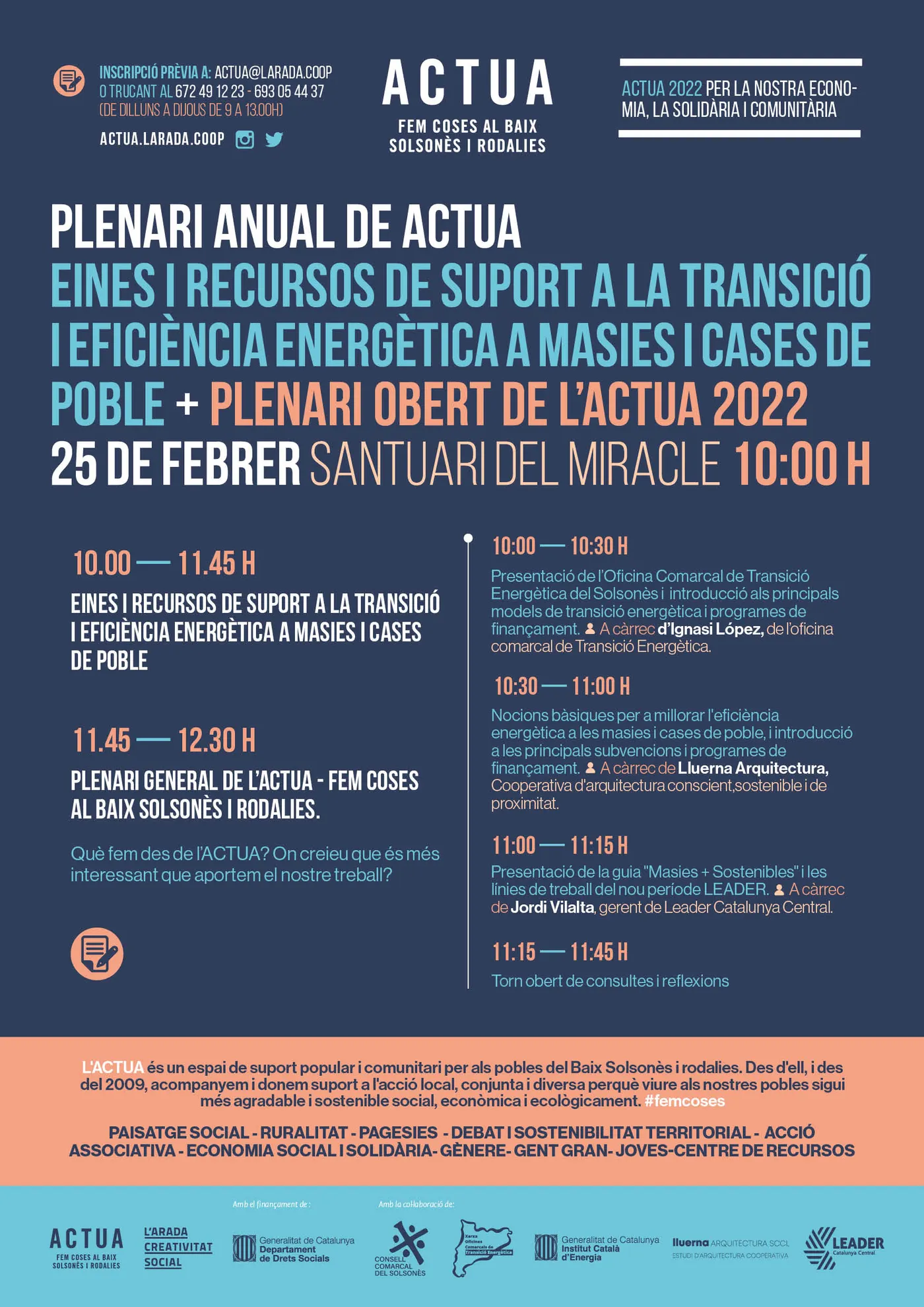 <strong>El plenari de l'Actua de l'Arada posa el focus en la transició energètica a les masies</strong>