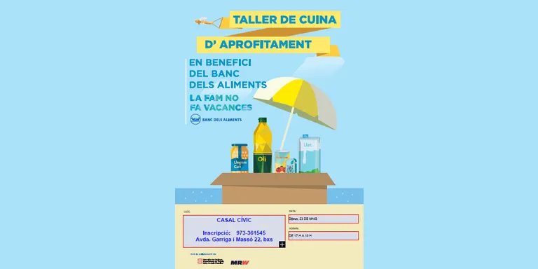 Taller de cuina d'aprofitament al Casal Cívic de la Seu, en benefici del Banc dels Aliments