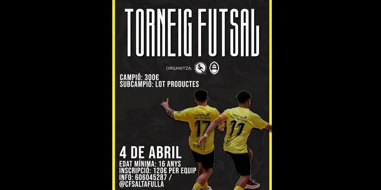 El CFS Altafulla organitza un Torneig de Futbol Sala el dissabte 4 d’abril