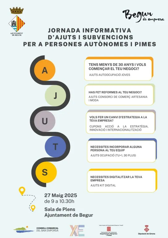 Begur organitza una jornada informativa sobre ajuts i subvencions a PIMES i emprenedors