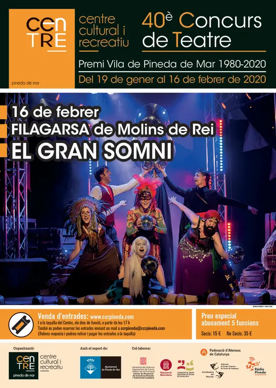 Aquest diumenge finalitza el 40è concurs de Teatre Premi Vila de Pineda amb el musical 'El gran somni'
