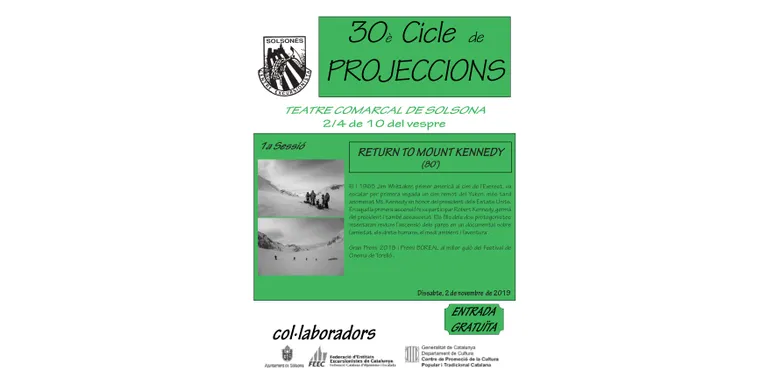 El Cicle de Projeccions del Centre Excursionista del Solsonès compleix 30 anys
