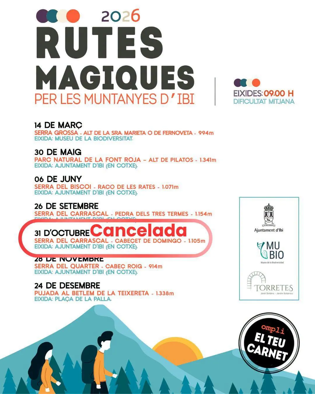 Cancelada la Ruta Mágica prevista para el sábado 31 de octubre