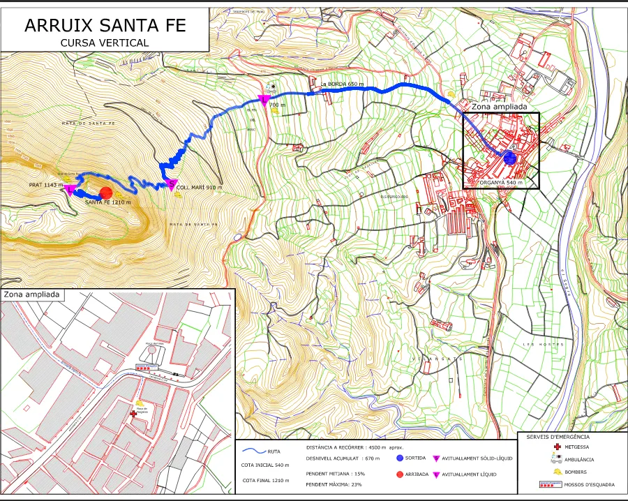 Mapa de cursa de l'Arruix de Santa Fe