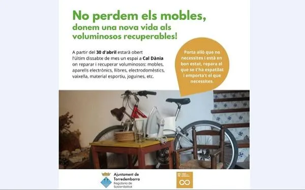 La regidoria de Sostenibilitat de Torredembarra posarà en marxa un nou espai d'aprofitament i reparació de voluminosos
