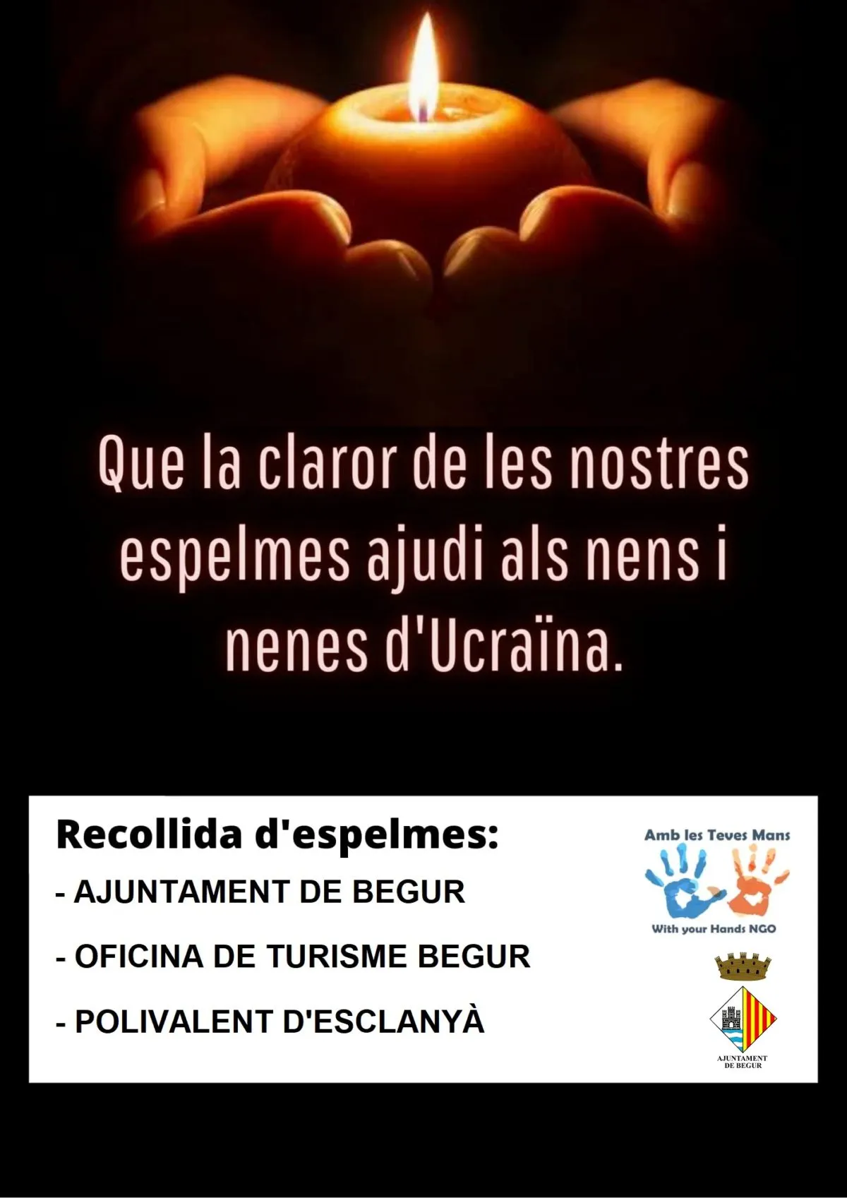 Begur i Esclanyà se sumen a la campanya de recollida d’espelmes per als infants d’Ucraïna