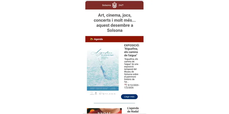 Renoven el butlletí electrònic de l'agenda cultural de Solsona