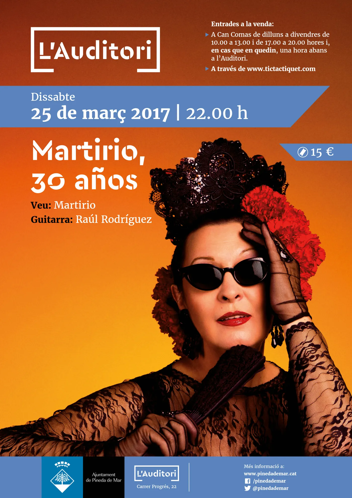Martirio arriba a l'Auditori de Pineda per repassar els seus 30 anys a l'escenari