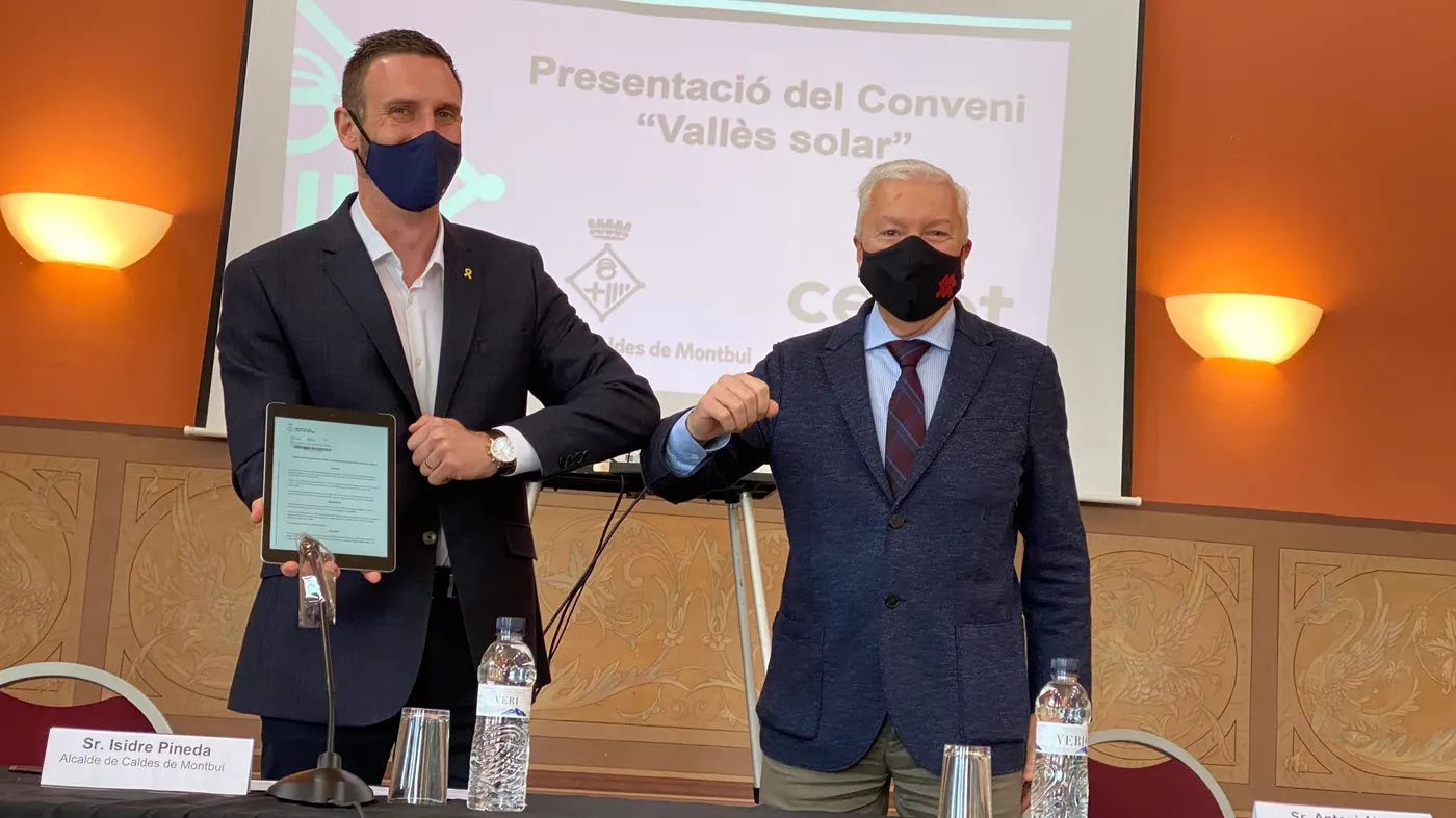 L’Ajuntament i la patronal Cecot han signat avui dimarts el conveni «Vallès Solar», per impulsar conjuntament projectes de transició energètica a les empreses