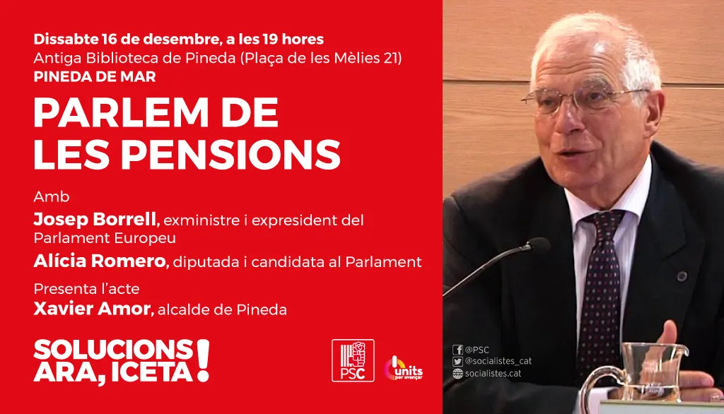 El PSC anuncia un acte amb Josep Borrell, Alícia Romero i Xavier Amor