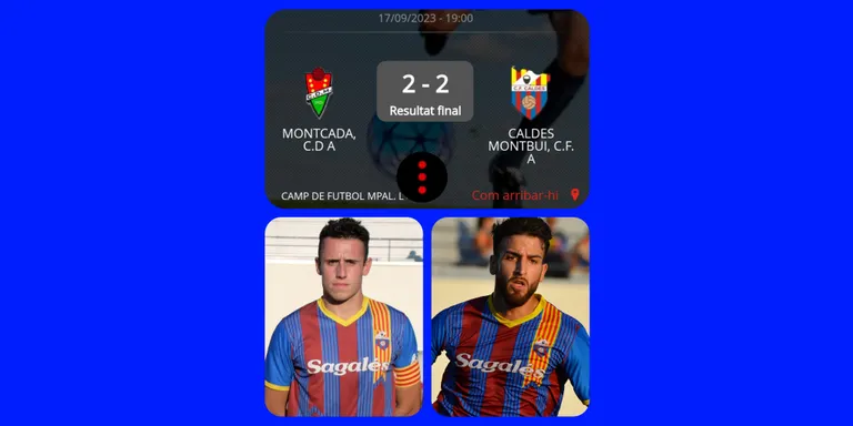El CF Caldes comença la temporada arrencant un punt a Montcada després de remuntar un 2-0 advers a la segona part
