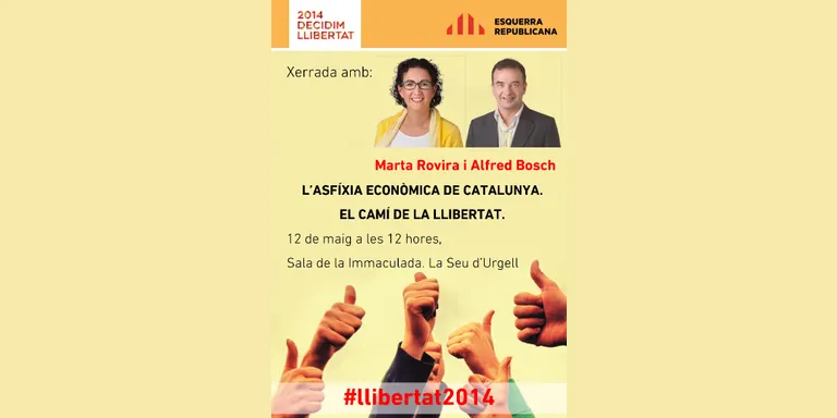 ERC de la Seu organitza una xerrada amb Marta Rovira i Alfred Bosch