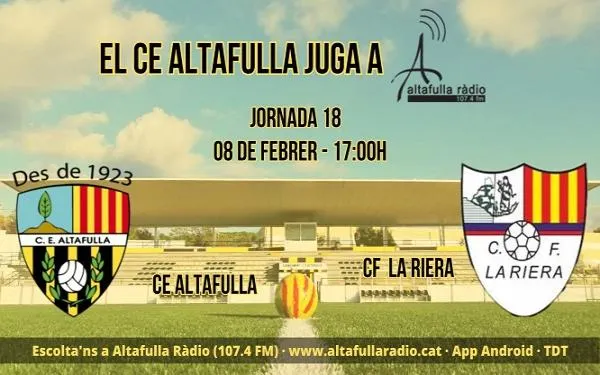 CE Altafulla – CF La Riera: derbi de necessitats al Joan Pijuan