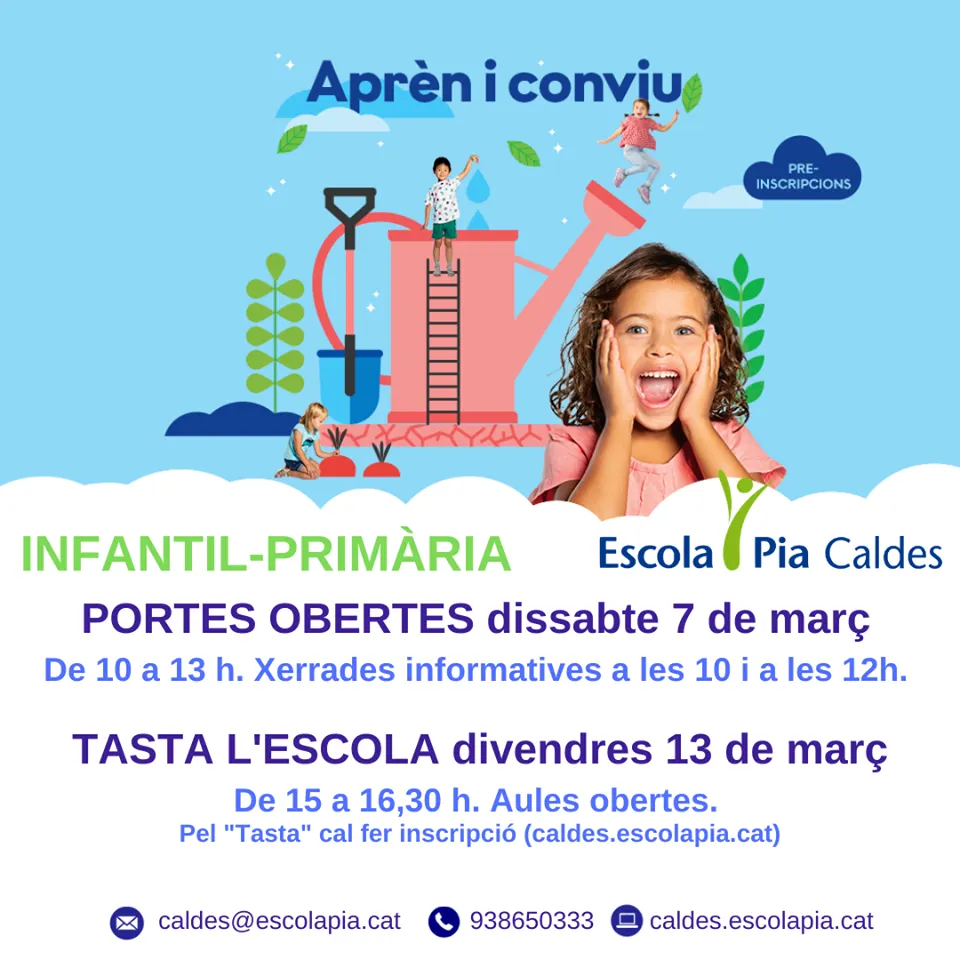Comença el cicle de Jornades de Portes Obertes dels Centres Educatius de Caldes