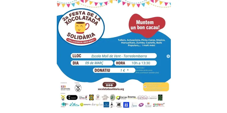 L'Escola Molí de Vent cancel·la la segona Xocolatada Solidària