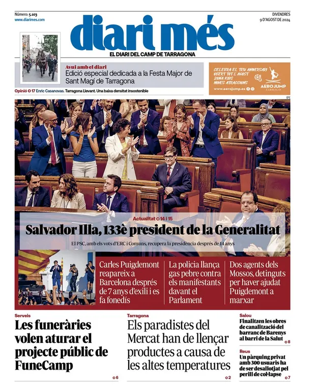 Cop d'ull als diaris d'aquest divendres 9 d'agost