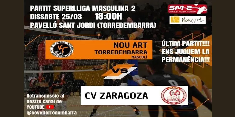 “Partit a vida o mort” per la supervivència a la Superlliga 2 entre el CEVOL Torredembarra i el CV Zaragoza
