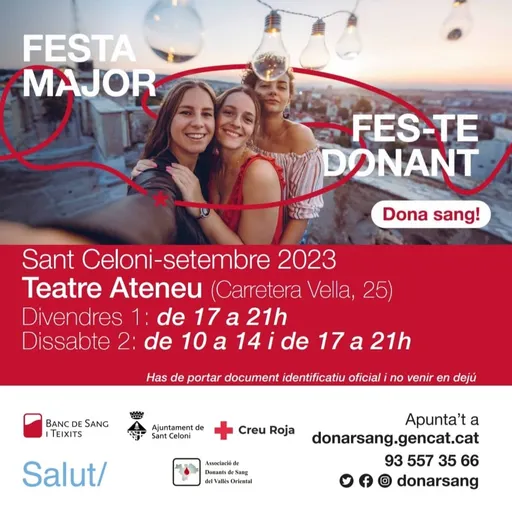 Info 7 del 30/8/2023 - Dona sang per la Festa / Més jocs per a nadons a la biblioteca