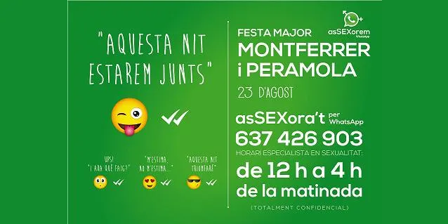 S'activa de nou el servei 'asSEXorem' durant les festes majors de Montferrer i Peramola