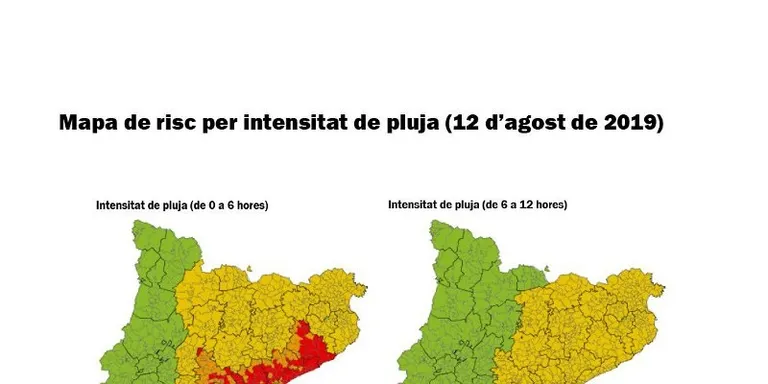 Continua activa la fase d'alerta del Pla INUNCAT per risc moderat de pluges