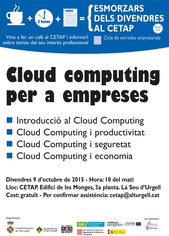 El “cloud computing” estrena la nova temporada dels Esmorzars del Divendres