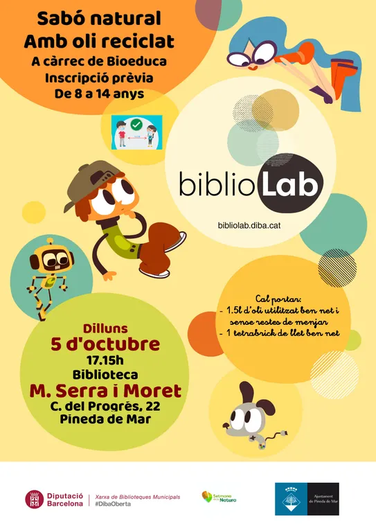 Taller per fer sabó amb oli reciclat i l'Hora del Conte a la Biblioteca Serra i Moret
