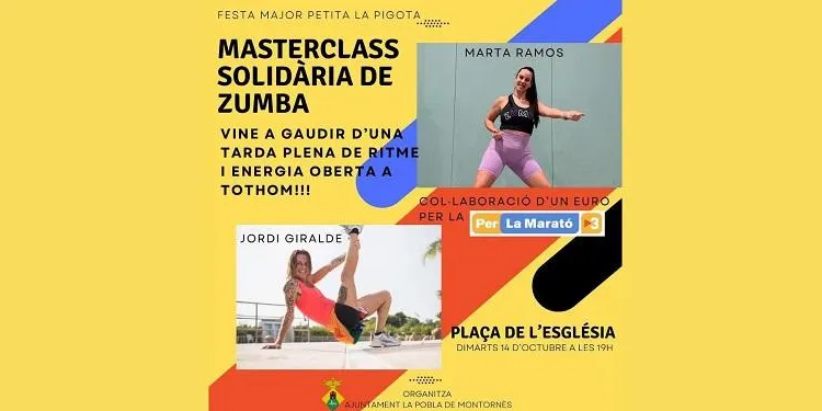Classe magistral de zumba per tancar la Festa Major de la Pigota de la Pobla de Montornès