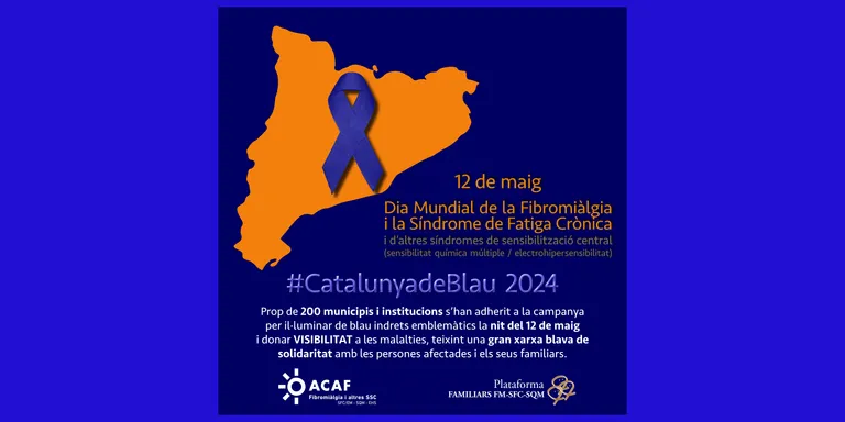 L’edifici del Castell s’il·lumina de blau fosc amb motiu del Dia Mundial de la Fibromiàlgia