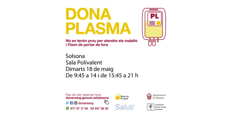 Solsona acollirà campanyes periòdiques de recollida de plasma