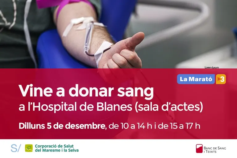 Donació de Sang a l'Hospital de Blanes en benefici a la Marató de TV3